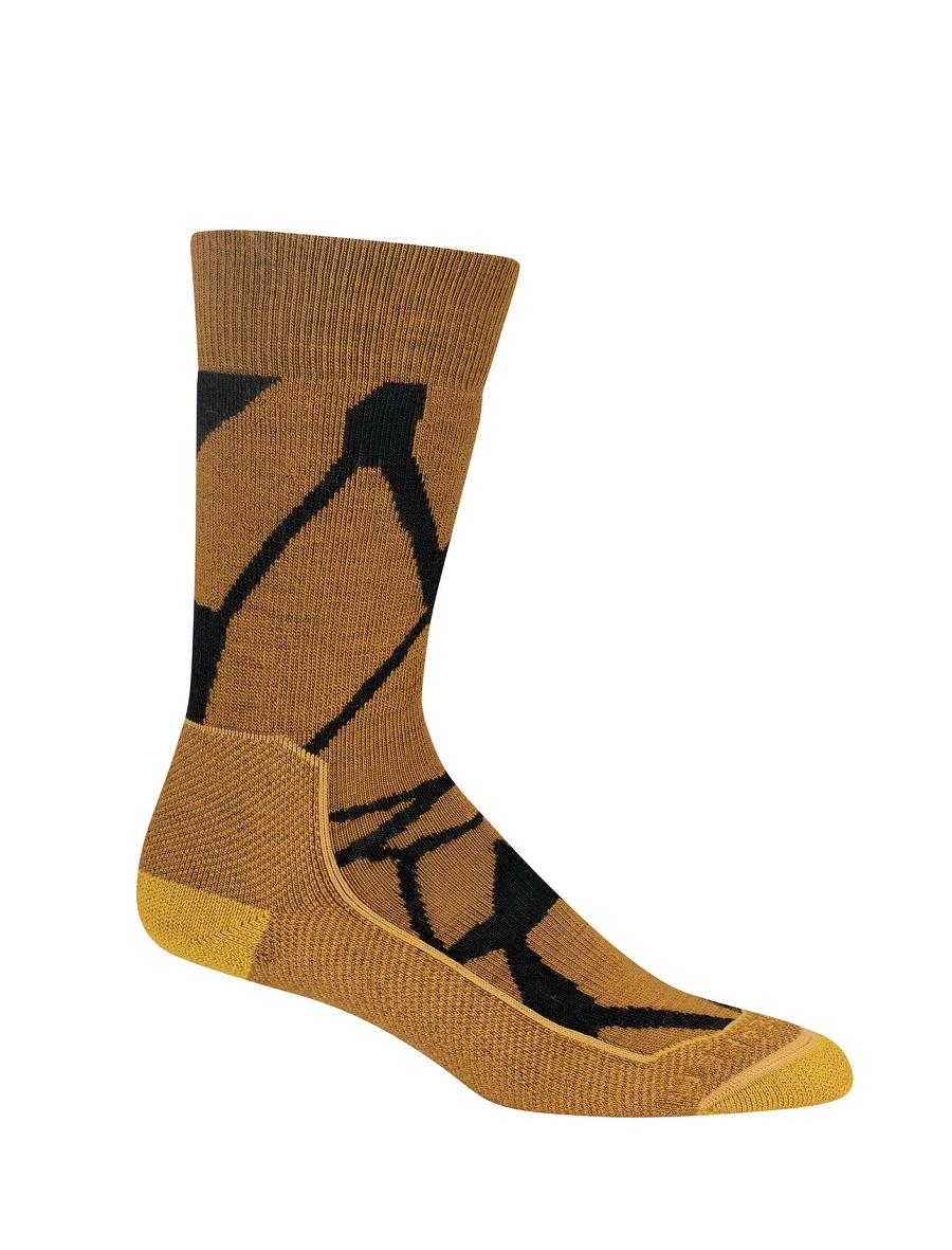 Clove / Black Icebreaker Merino Hike+ Medium Crew Fractured Landscapes Women's Socks | AU 1405GSOL